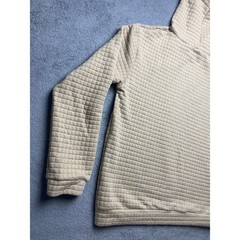 Vogue Sport Fashion Hoodie Size XL Beige Quilted Very Soft 100% Polyester