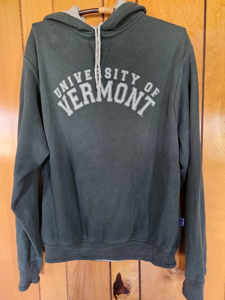 University of Vermont UVM Hoodie Mens L Green MV Sport College Sweatshirt USA
