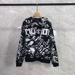 Mixed Emotion – Printed Lettering Print Zippered Hooded Sweatshirt