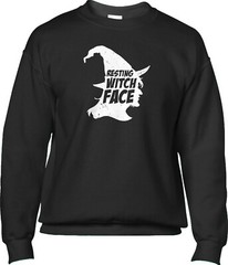 Resting Witch Face Halloween Joke Funny Humor Pun Parody Saying Mens Sweatshirt
