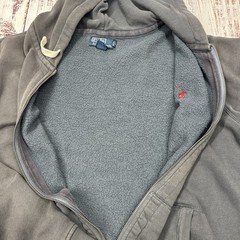 VTG Polo Ralph Lauren Lined Hoodie Mens Sz Large Gray Full Zip Logo Classic