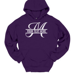 Letter M Monogram Your Text Here Custom Hooded Sweatshirt Funny Humor Hoodie