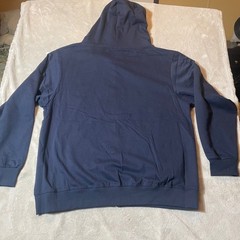 NWOT ENVY Mens Navy Blue Zip Up Hoodie Blank Sweatshirt Size 2XL C