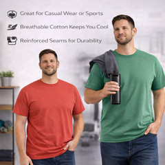 BILLIONHATS Mens Cotton Short Sleeve T-Shirts, Bulk Crew Tees , Mixed Colors