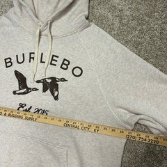 BURLEBO Fleece Hoodie Sweatshirt Mallard Ducks Men Size XL Midweight Beige