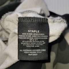 EUC STAPLE Camo Hoodie Size M Logo GOOD LUCK FEAR NONE POSTIVE SOCIAL CONTAGION
