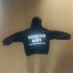 ROCKSTAR DIST. Men’s Black Pullover Hoodie M Graphic Print Logo Pockets