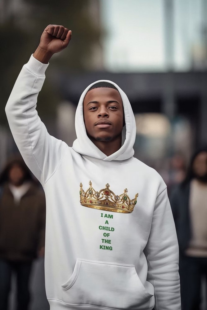 I Am a Child of the King Hoodie White – Christian Crown Unisex