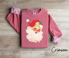 Santa Claus Christmas Sweatshirt Holiday Winter Apparel Gift Top