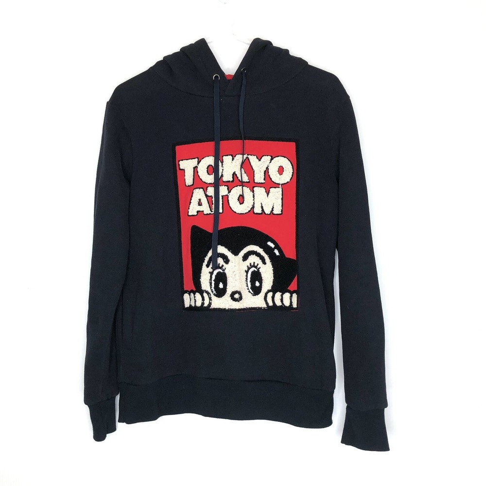 Tokyo Atom Hoodie Astro Boy Tezuka Production Carpet Patch Mens Small Black