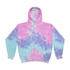Tie Dye Zip Up Hoodies, Adult S to XXXL 80% Cotton, L/S, Pockets, Zipper