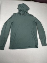 Prana Mens Organic Cotton Hoodie Green Van Graphic Pullover Sweatshirt Medium
