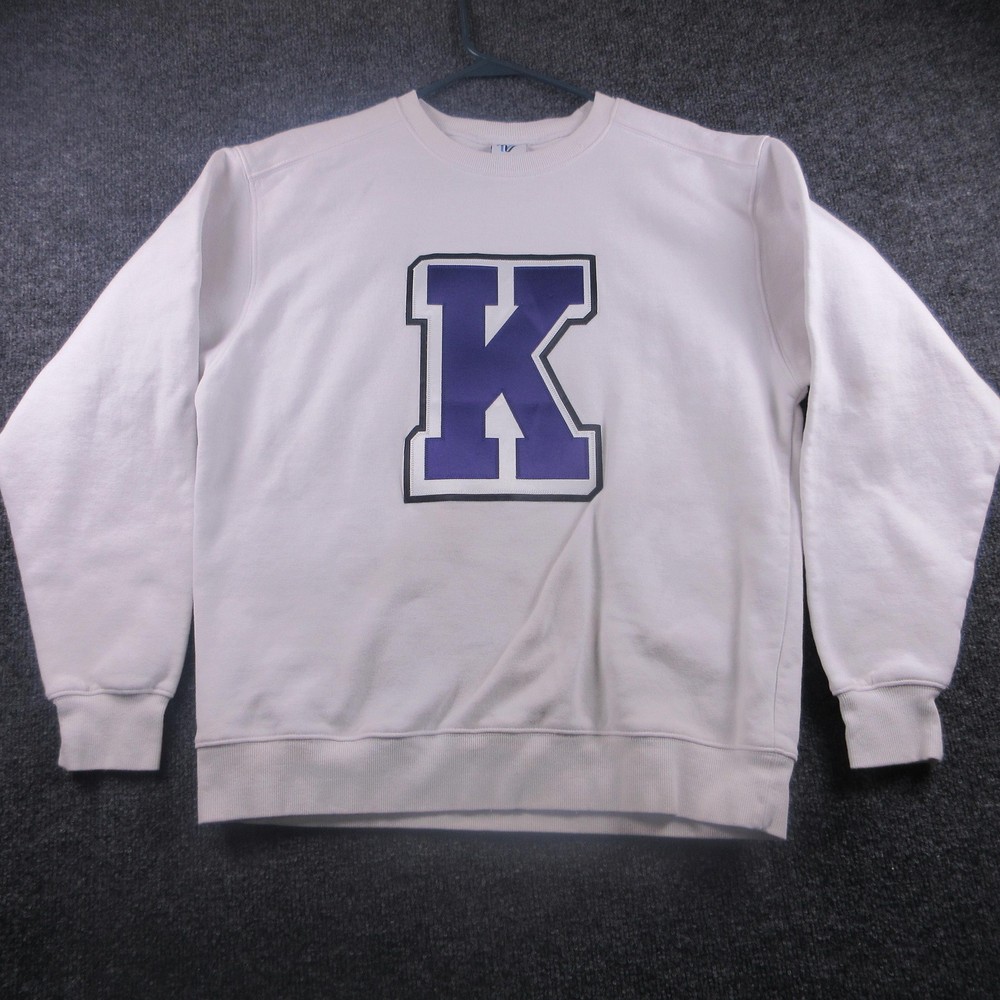 Varsity Spirit Sweatshirt Mens Medium White K Logo Crewneck Pullover College