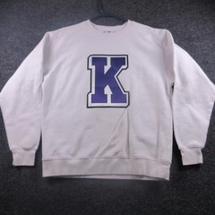 Varsity Spirit Sweatshirt Mens Medium White K Logo Crewneck Pullover College