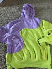 Nike Sportswear Club Color-Clash Pullover Hoodie Size S Lime Green Purple Men’s