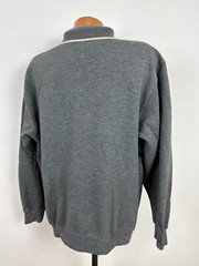 Vintage Grandpa Sweatshirt Mens XL Heather Gray Polo Collar 90s Vaporwave Knit