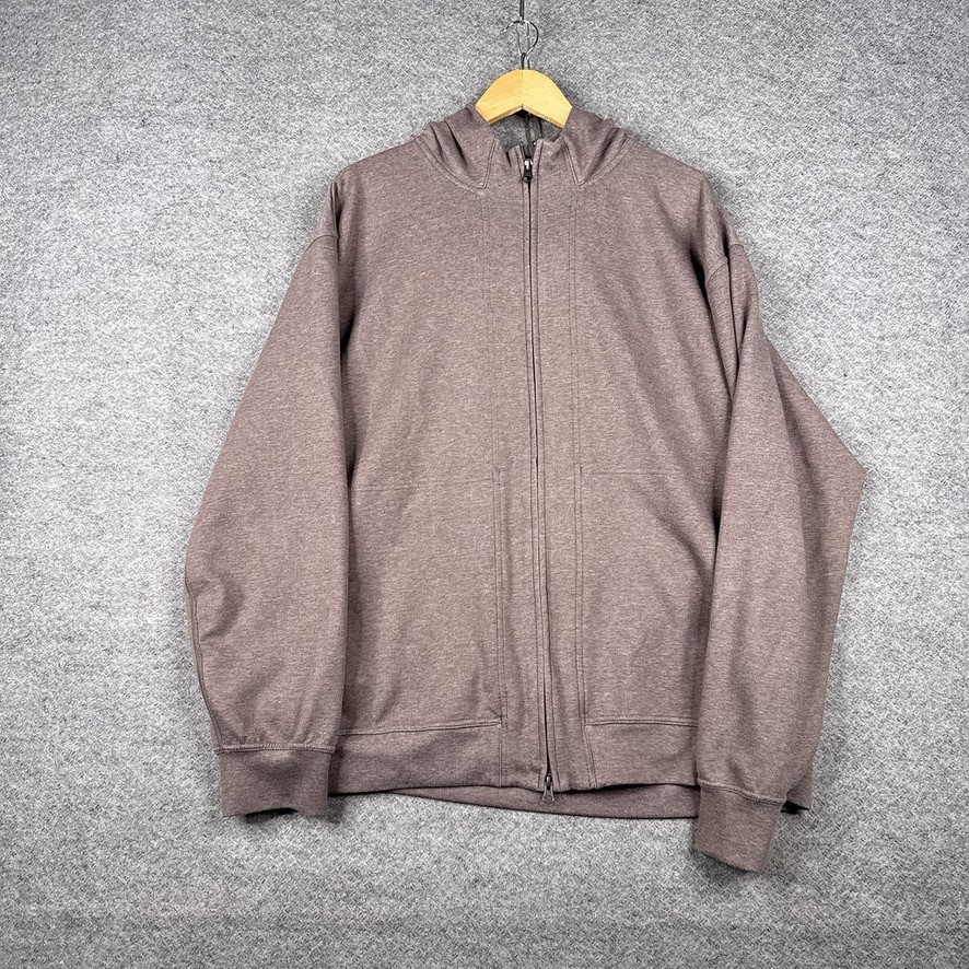 Nike Yoga Hoodie Mens 2XL XXL Brown Dri-Fit Full-Zip Fleece DQ4876-004