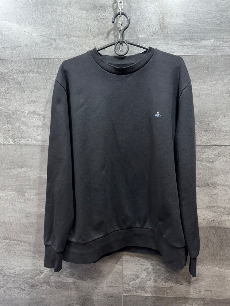 Vivienne Westwood Men’s Black Orb Logo Crewneck Sweatshirt Pullover Jumper XL