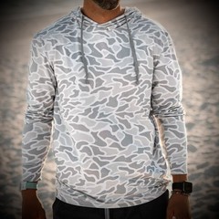 Burlebo Men’s Performance Hoodie – Lightweight XXL, White Camo