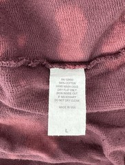Key Closet Burgundy Full Zip Y2K Tie Dye Distressed Graphic Hoodie LG Dead Stock