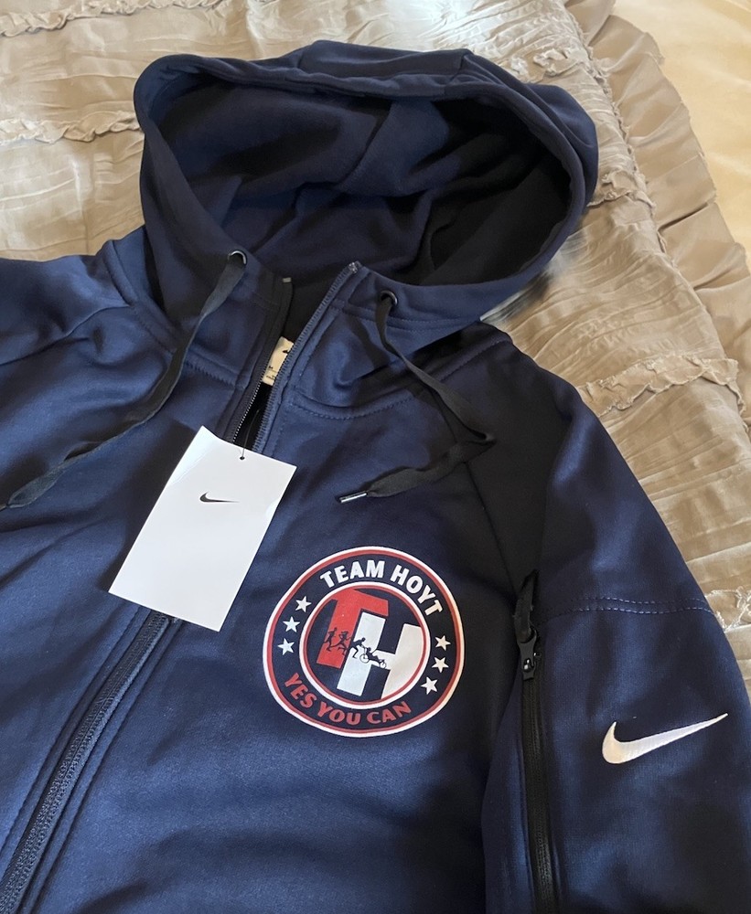 TEAM HOYT Archery NIKE Therma Fit Hoodie MEDIUM Blue Sweatshirt YES YOU CAN New