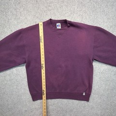 Vintage Russell Athletic Sweatshirt Mens L Blank Plum Crewneck Made In USA 90s