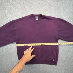 Vintage Russell Athletic Sweatshirt Mens L Blank Plum Crewneck Made In USA 90s