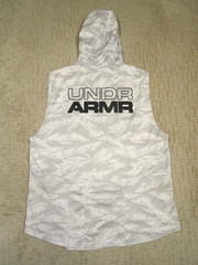Under Armour Hoodie Men XL White Camo Performance Sleeveless Gym Training Run