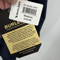 BURLEBO Men’s Midweight Fleece Hoodie Sweatshirt size M Navy Blue Hunting Duck
