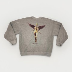 Nirvana Sweatshirt Large Gray In Utero Graphic Crewneck Band Tee Pullover Mens L