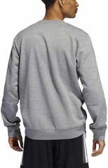 Adidas Men’s 3-Stripe Fleece Crew Neck Sweatshirt Black H09271 Variety Sizes