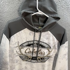 Cabelas Sweatshirt Adult Large White Gray Camouflage Hoodie True Timber Camo