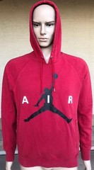 Vintage Air Jordan Red Bred Hoodie Sweatshirt Indonesia Size Medium Big Logo