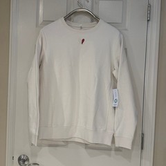 Original Favorites Organic Cotton Sweatshirt Cream Broken Heart Crewneck NEW