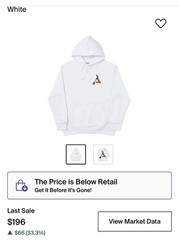 Men’s Palace X JCDC Jean Charles de Castelbajac White Hoodie Size L