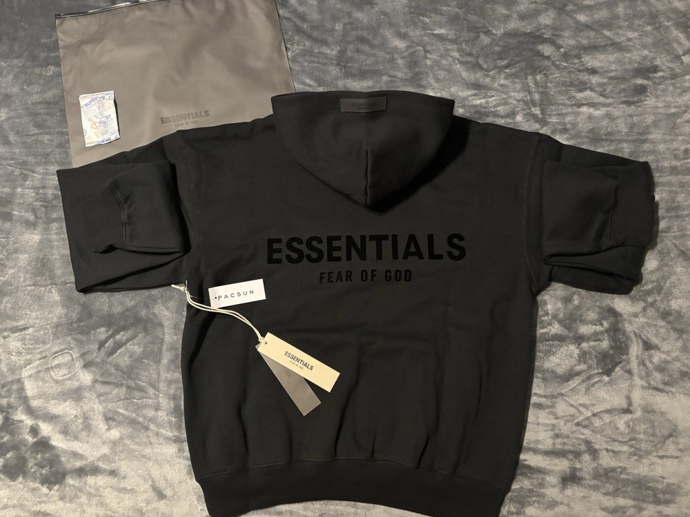 NWT Fear of God Essentials Black Hoodie Size XXS 100% Authentic✅