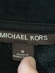 Michael Kors Men’s Black 1/4 Zip Pullover Sweatshirt Logo Sleeve Size M Basic