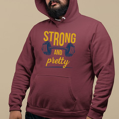 Strong And Pretty Gym Hoodie Weight Training Fitness Workout Lovers Gift