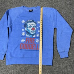 J America Sweatshirt Mens Large Blue Crewneck Pullover Fire Goodell Barstool