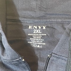 NWOT ENVY Mens Navy Blue Zip Up Hoodie Blank Sweatshirt Size 2XL C