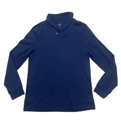 Old Navy Blue Preppy Sweater Men XL Textured Fall Winter Shawl Classic Capsule