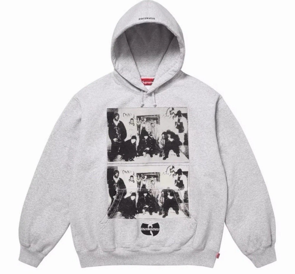 SUPREME/WU-TANG CLAN HOODED SWEATSHIRT (Grey) (L) Hoodie US Seller