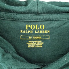 Preppy Collegiate Polo T-shirt long sleeve Hoodie Green 100% Cotton Size M