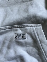 Pro Club Men’s XL White Cotton Heavyweight Fleece Full Zip Hoodie Pockets