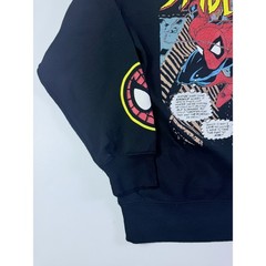 Marvel Spider-Man Crewneck Sweatshirt Black Embroidered Graphic Medium