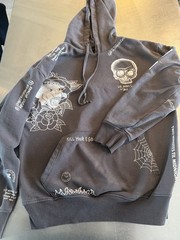 Graphic Hoodie Men’s Size S Grey Skater Hoodie