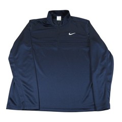 Nike Mens Athletic Performance Pullover Sweatshirt L Navy Blue 100% Polyester