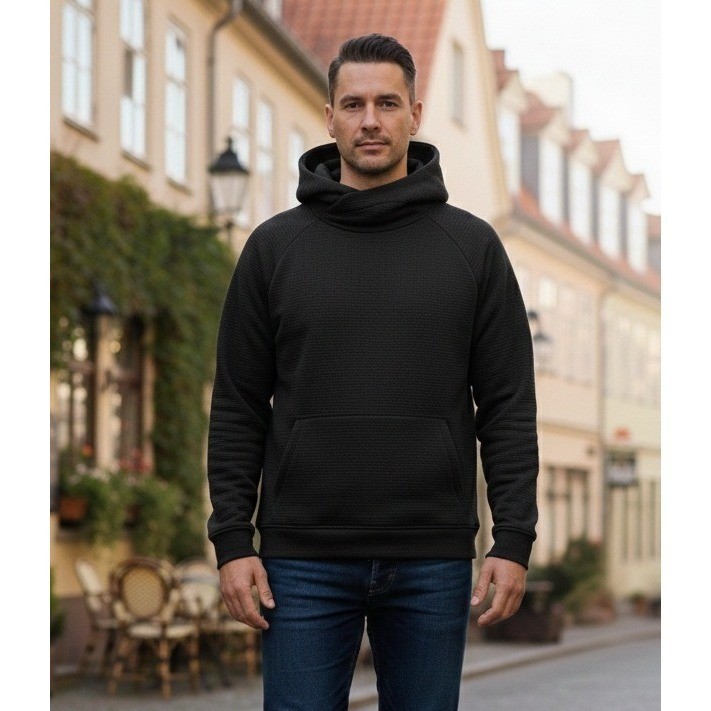RBX Live Life Active Hoodie Men’s Sz L Black Athleisure Jacquard Pullover Active