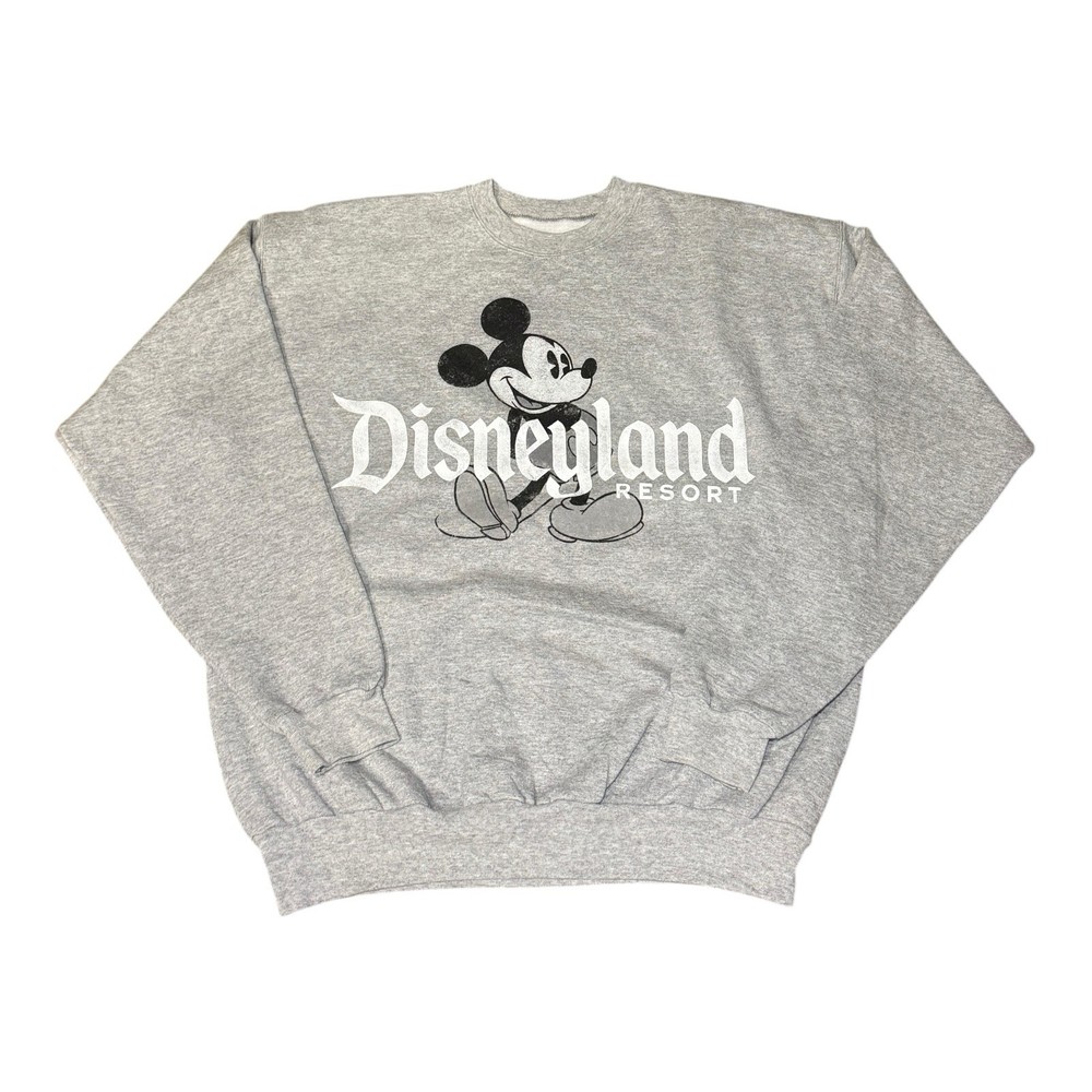 Disneyland Resort Mickey Mouse Gray Fleece Pullover Sweatshirt By Hanes Sz L