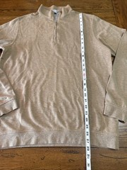 Peter Millar Pullover Sweatshirt Mens M Beige Long Sleeve 1/4 Golf P39